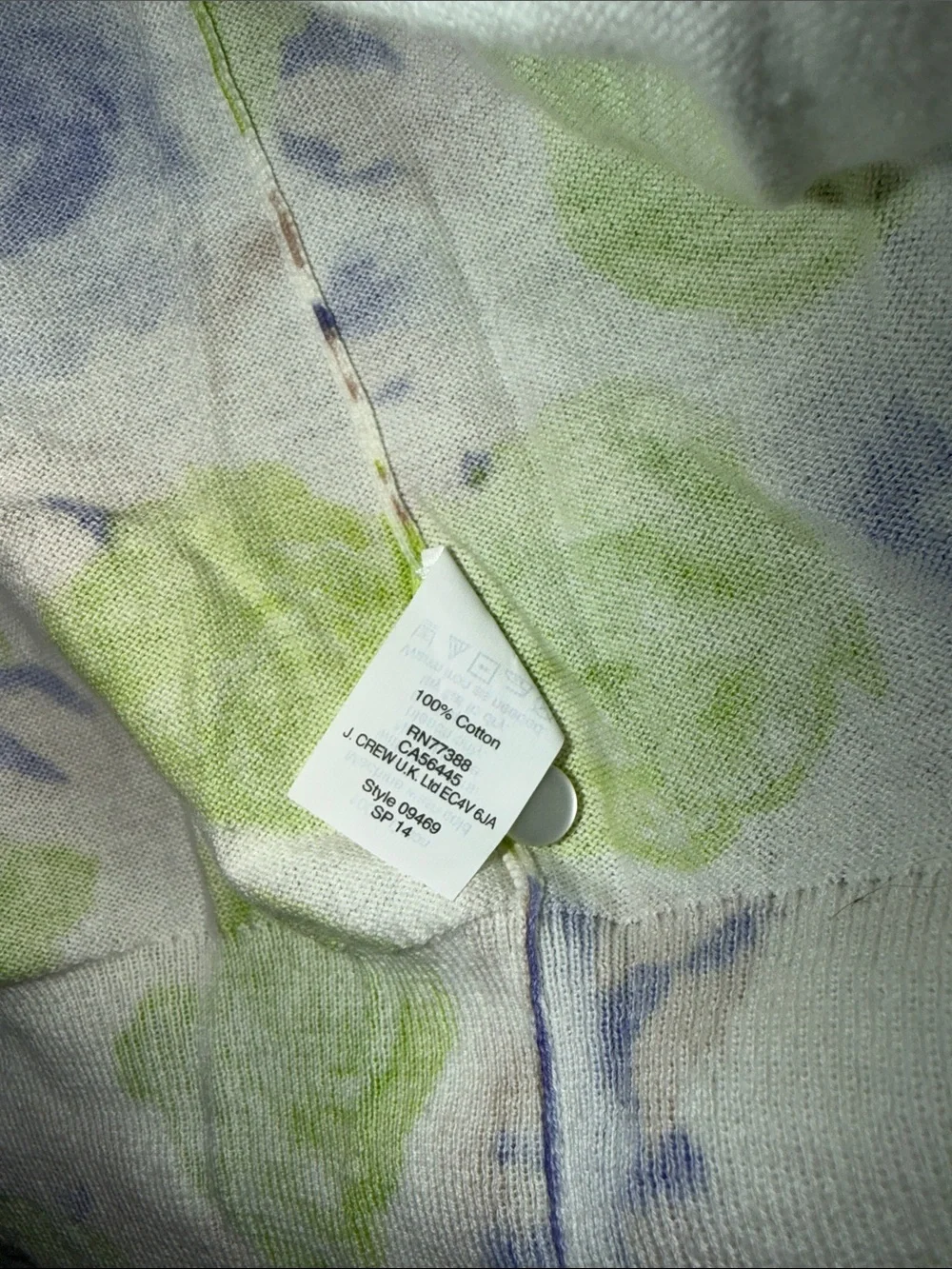 J. Crew Floral Button-Front Cardigan in Green & Purple
